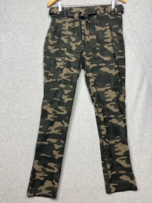 Soho Nyc Camuflado Cintura Alta Camuflaje Pull On Mezcla de Lino Leggings Pantalones S Verde Informal Foto 1 de 4