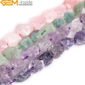 Freeform Assorted Geode Raw Crude Gemstone Loose Beads Jewelry Making 15"Natural - Picture 1 of 49