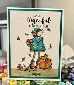 Set Carte Bambina Zucca Autunno 🎃 🍎Mele Grazie - Foto 1 di 1