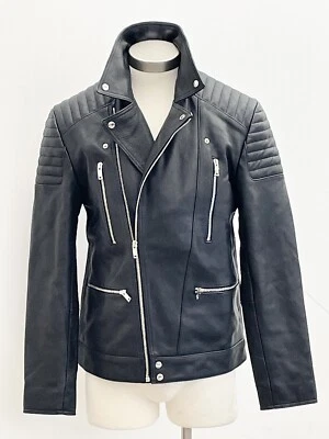 CHAQUETA MOTERA REISS HOMBRE SLIM FIT "ARROW" CUERO TALLA MEDIANA Foto 1 de 4