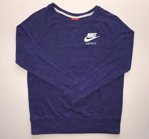 NIKE Sweatshirt Womens Medium Purple Just Do It Nike Sportswear Crew Neck Y2K - Picture 1 of 13