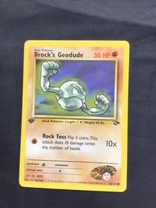 Pokemon Cards: Gym Challenge 1st Edition Common: Brock's Geodude 68/132 - Picture 1 of 10