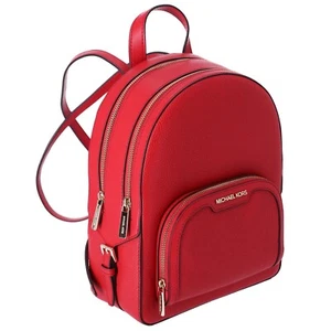 Michael Kors Red Pebbled Leather Large Tech Back Pack 12”W X 17”H X 7”D $558 Tg - Picture 1 of 13