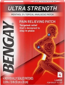 BENGAY Ultra Strength, Pain Relieving Patch, Large Size, 4 Count - Picture 1 of 1