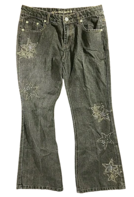 Pantalones de mezclilla negros metálicos dorados ARIZONA JEAN Co niñas talla 12-1/2 PLUS Foto 1 de 4