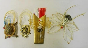 #01 4er Set Japanische Traditionelle Kordel Kunst Handwerk MIZUHIKI / Kranich & Schildkröte - Bild 1 von 10