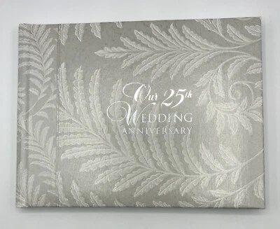 Libro de visitas Gibson 25 aniversario de boda compacto nuevo 7 1/2" x 5 3/4" Foto 1 de 4