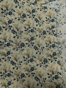 Valance W-9" Vintage Primitive Country Chic 3 Pieces Beige Blue Yellow Flowers - Picture 1 of 4