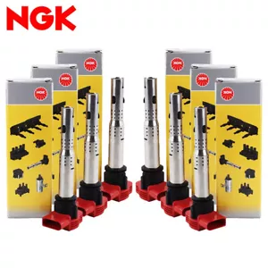 6Pcs RED NGK Ignition Coil 06E905115G fits for AUDI A4 A5 A6 A7 A8 Q5 Q7 S5 - Picture 1 of 7