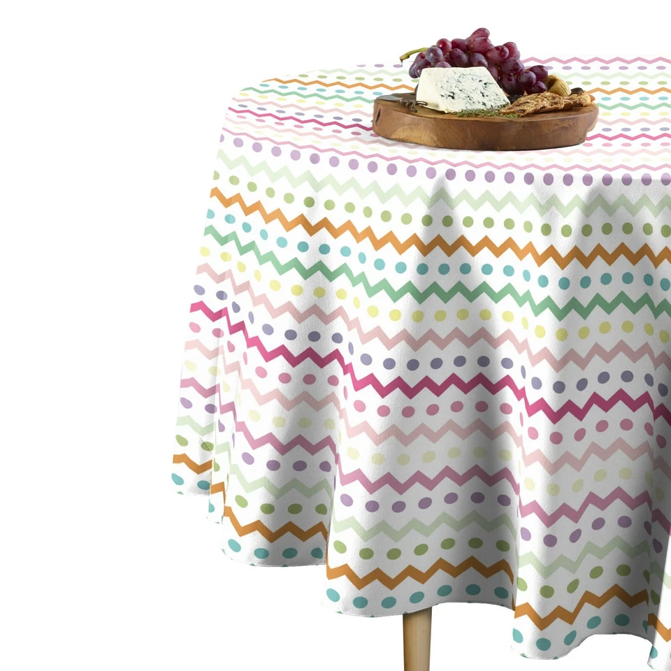 Easter Chevron & Dots Signature Round Tablecloth Assorted Sizes - Image 1 of 1