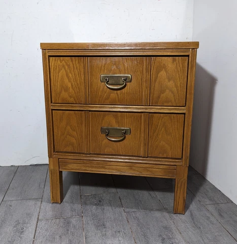 Vintage Mid Century Modern 2-Drawer Nightstand End Table A52 Cover