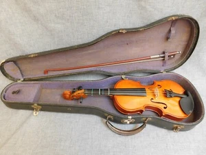 MENDINI SERIES 11 VIOLIN 1/2 SIZE? BODY 12.25" BOW ARCHED TOP HARDCASE 21'' - Picture 1 of 12