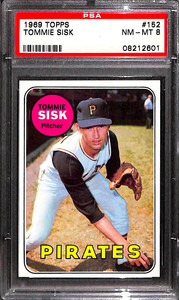 1969 TOPPS #152 TOMMIE SISK PSA 8 08212601