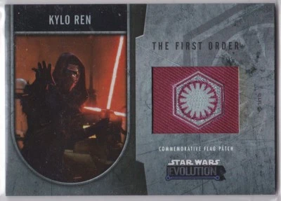 STAR WARS 2016 TOPPS EVOLUTION COMMEMORATIVE FLAG PATCH SILVER KYLO REN 015/170 - Image 1 of 2