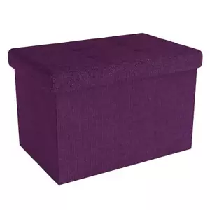 Foldable Ottoman 49x30x30 cm Seat Cube Storage Box Storage Space Foot Stool - Picture 1 of 19