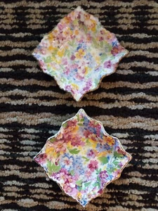 2 Vintage James Kent Chintz 3 Zoll Süßigkeitengeschirr, Made in England - Bild 1 von 6
