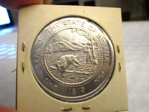 INDIANA SESQUICENTENNIAL 1816-1966 GREAT SEAL OF INDIANA token medal - Picture 1 of 4