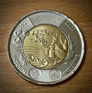 2021 $2 Toonie Non Colored Insulin Special Rap Mint Roll Brilliant Uncirculated - Picture 1 of 4