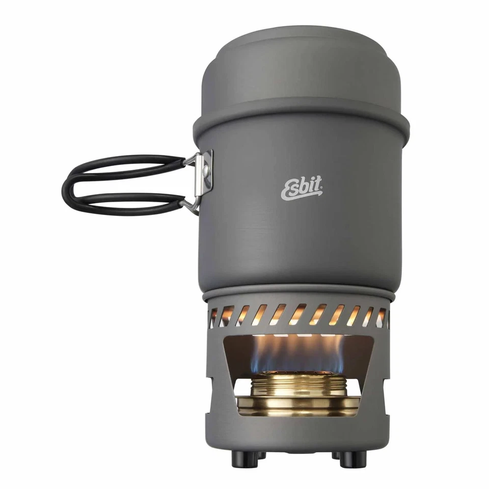 Juego de cocina compacto ESBIT combustible líquido sólido aluminio anodizado duro olla de 985 ml Foto 1 de 4