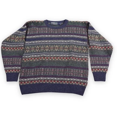 Woodstock International Bernard Shetland Wool Sweater Men M Multicolor Fair Isle - Image 1 of 4