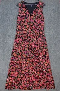 Maxi Vestido Largo Alto Sally Mujer 18 Rosa Negro Floral LTS Sin Mangas Cottagecore - Imagen 1 de 11