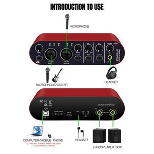 USB Audio Interface 24bit for Guitar Recording with Loopback and Portable Size - Picture 1 of 12