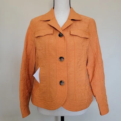 Chaqueta Blazer Coldwater Creek Talla 12P Bordada Manga Larga Bolsillos Foto 1 de 4