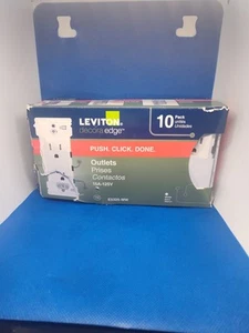 LEVITON M02-E5325- DECORA 15A 125V TAMPER RESIST DUPLEX OUTLET WHITE 10-PK (U) - Picture 1 of 3