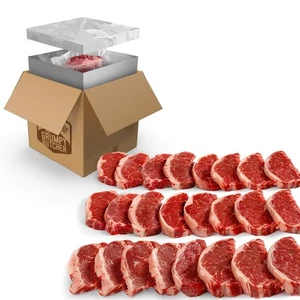 Paquete de 32 (10 oz cada uno Prime Steakhouse Quality Beef NY Strip Steak Meat) - Imagen 1 de 8