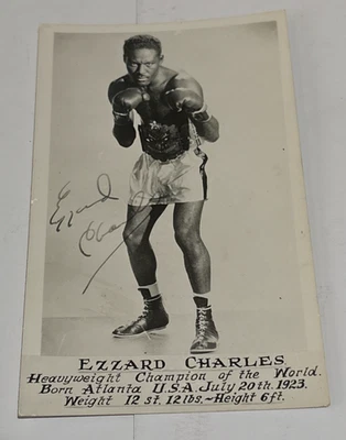 Ezzard Charles Heavyweight Champion Real Photo Postcard Size - Image 1 of 2
