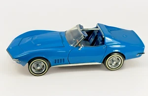 Franklin Mint 1968 Corvette Blue Diecast Model 1:24 Scale Diecast Car w/ Tag USA - Picture 1 of 16