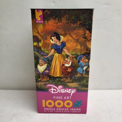 Quebra-cabeça Ceaco Disney BRANCA DE NEVE ENTRE AMIGOS Fine Art 1000 com pôster - NOVO - Imagem 1 de 4