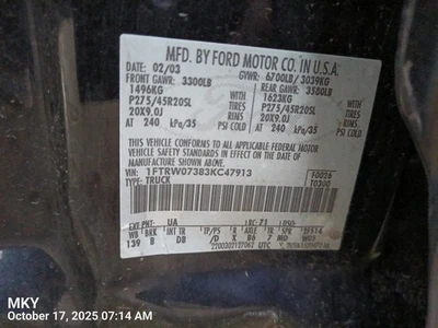 BLK HOOD F65Z16612AL 1999-2003 FORD F150 Foto 1 de 4