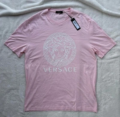Versace розовый и белый Medusa голова футболка - XL-2XL - $625 - подлинный - новый - Изображение 1 из 2