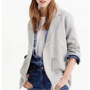 J Crew Damen Sophie Pullover Blazer vorne offen einfarbig grau Wollmischung Gr. XS - Bild 1 von 5