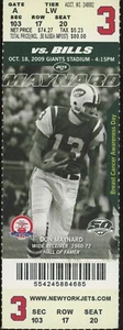 October 18, 2009 New York Jets vs Buffalo Bills Ticket Game 3 - Picture 1 of 2