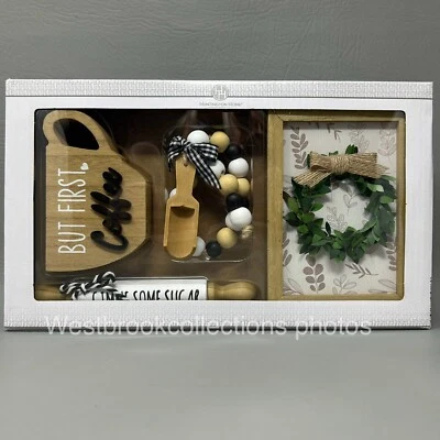 Bandeja de café Huntington Home 4 piezas objetos granja miniatura decoración nueva en caja Foto 1 de 4