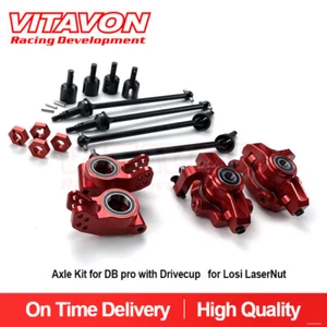 Vitavon Losi LaserNut V2 CNC Alu7075 Axle Kit for DB pro with Drivecup red - Picture 1 of 6