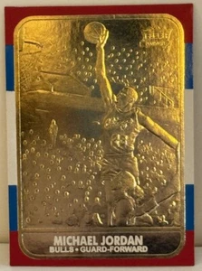 1997-98 Michael Jordan fleer '86 rookie Black 23 Kt Gold Red/White/Blue Border - Picture 1 of 5