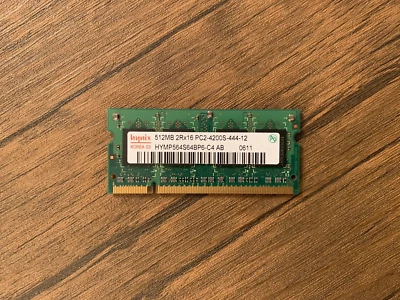 RAM portátil Hynix (memoria) - 512 MB 2Rx16 PC2-4200S-444-12 (HYMP564S64BP6-C4 AB) Foto 1 de 2
