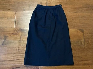 Vintage Evan Piccone Union Made in the USA Navy Wool Pencil Skirt - Women's 2 - Picture 1 of 5