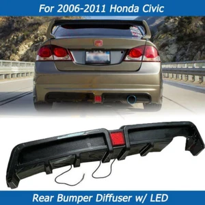 Rear Bumper Diffuser Lip Mu-gen RR Style ABS Fits for 2006-2011 Honda Civic 4dr - Picture 1 of 14