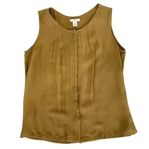 J.Crew Burnt Yellow Sleeveless Silk Blouse  - Picture 1 of 3