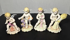 Lot Dresden Original Germany Painted Porcelain Cherub Figurine 4 Seasons Angel - Picture 1 of 13