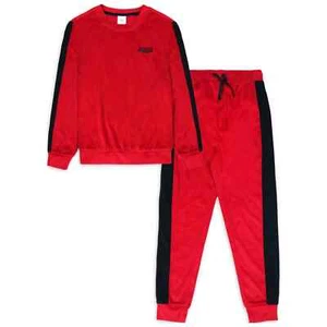 Wonder Nation Boys Long Sleeve Color Block Weekend Pajamas-Red-Med (8)-NWT - Picture 1 of 2
