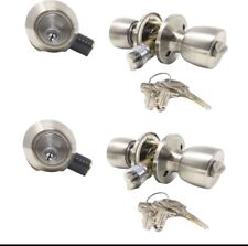 Mobile Home Stainless Steel Exterior Combo Door Lock and Deadbolt Set - SET OF 2