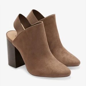 Call it Spring Brown Pointed Toe Block Heeled Sandals Mules Sling Strap Size 8 - Picture 1 of 12