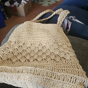Carpet bags of America crocheted purse new with tags tan - Picture 1 of 4