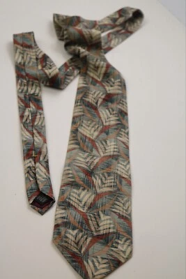 Windsor Sandwashed Necktie 100% Silk  Abstract Palm Design  Beach  Wedding - Image 1 of 4