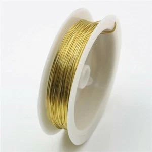 7m Bobine Fil de Fer 0,5mm Rigide Couleur Doré - Picture 1 of 1
